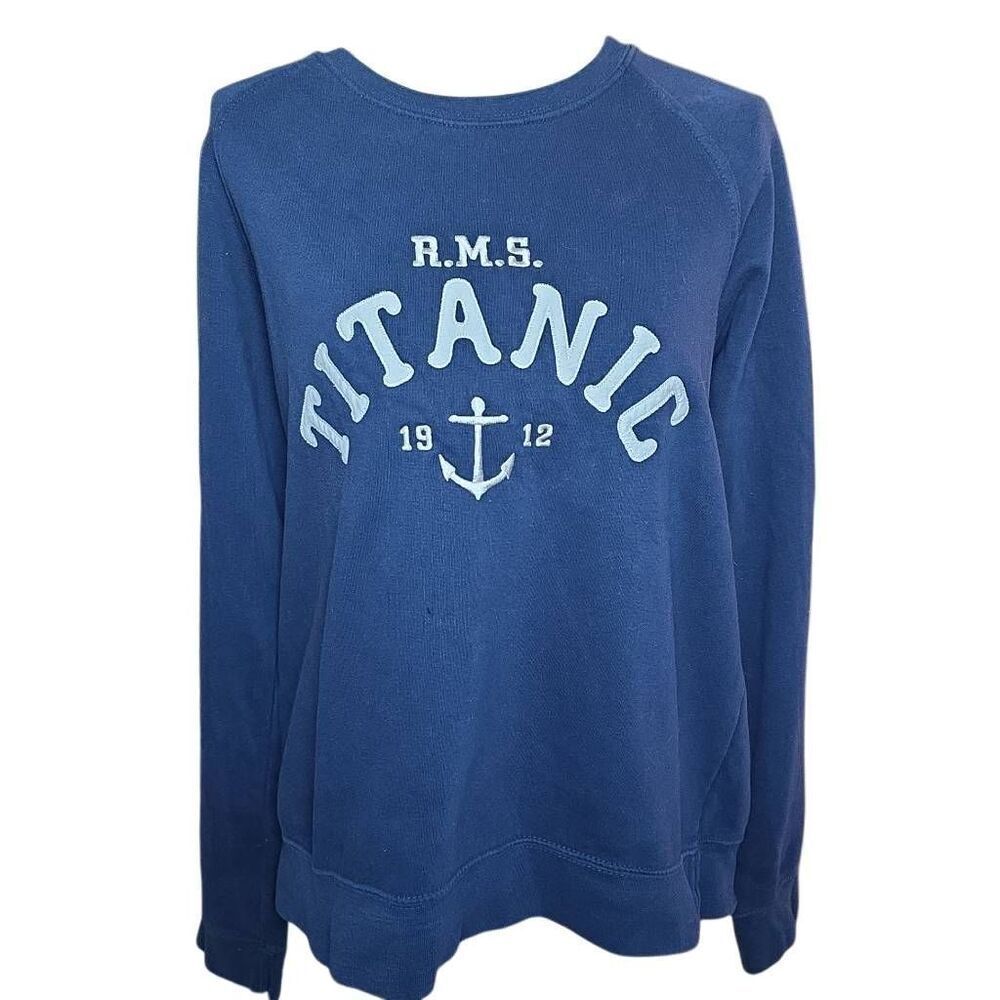 MV Sport Vintage Fleece Women's Size Small Navy White RMS Titanic Sweatshirts
